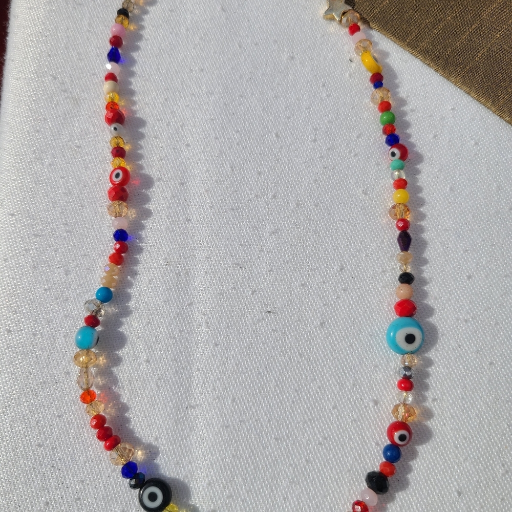 Evil eye beads necklace